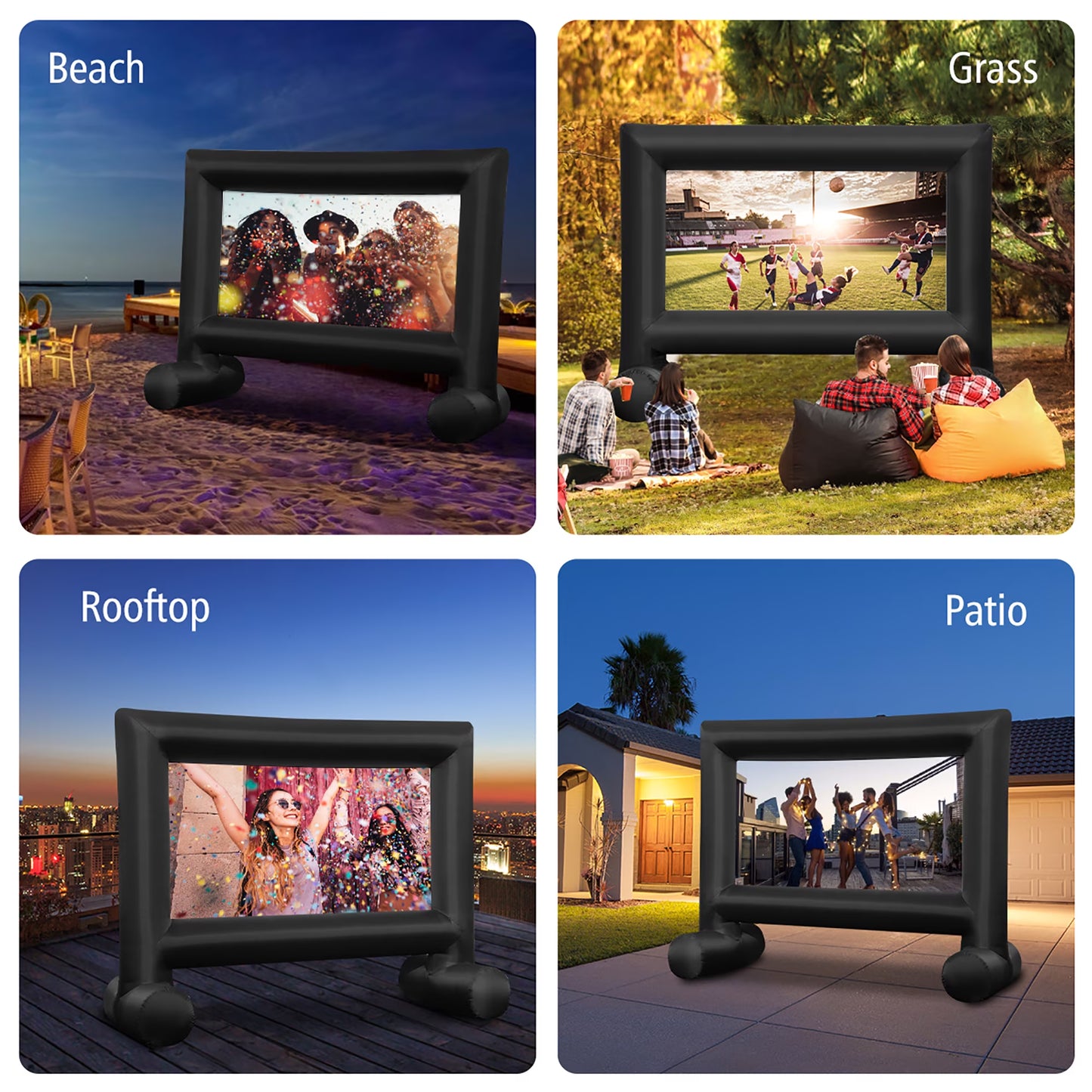 18FT Inflatable Projector Screen Projection Outdoor Home Theater W/ Blower