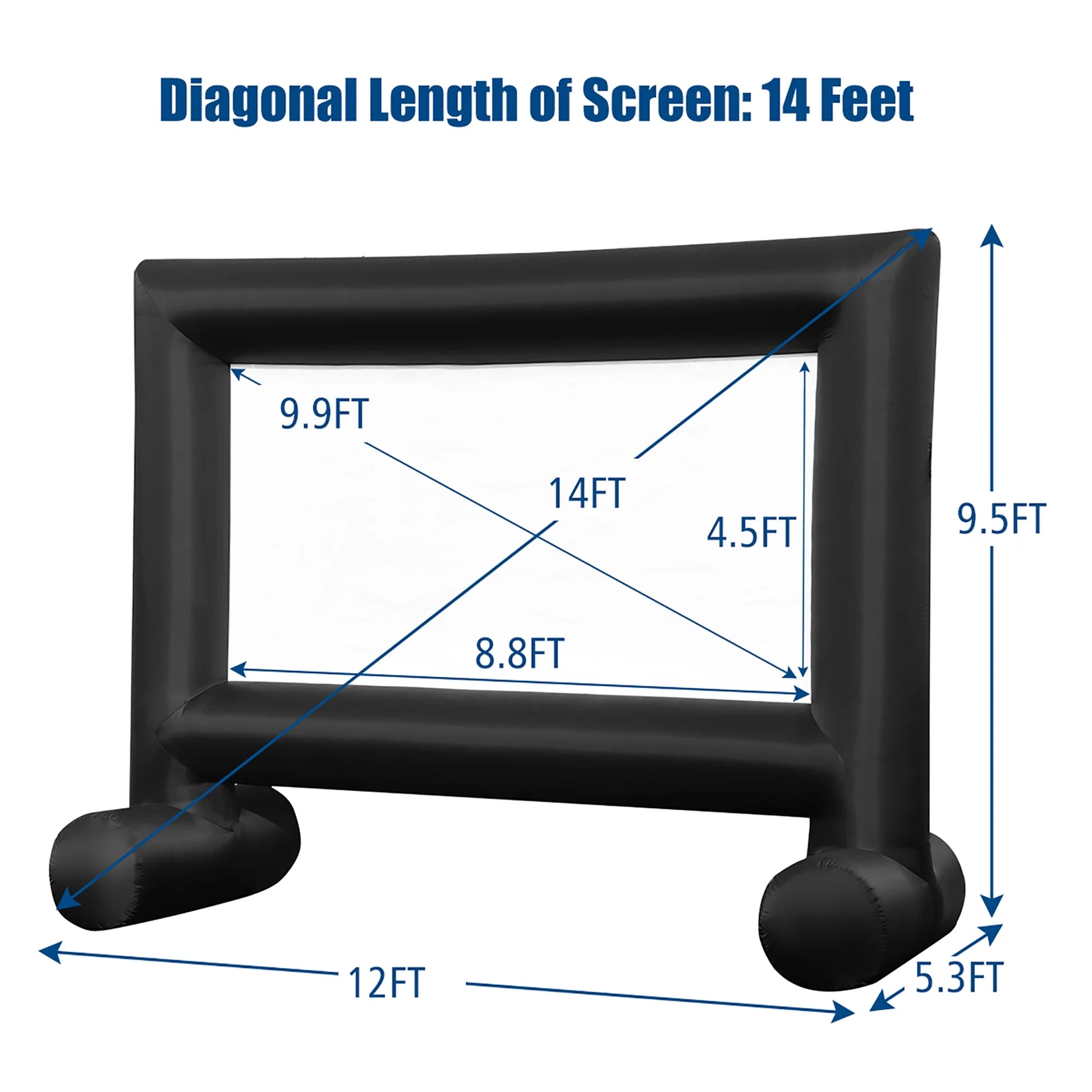 14FT Inflatable Projector Screen Projection Outdoor Home Theater W/ Blower