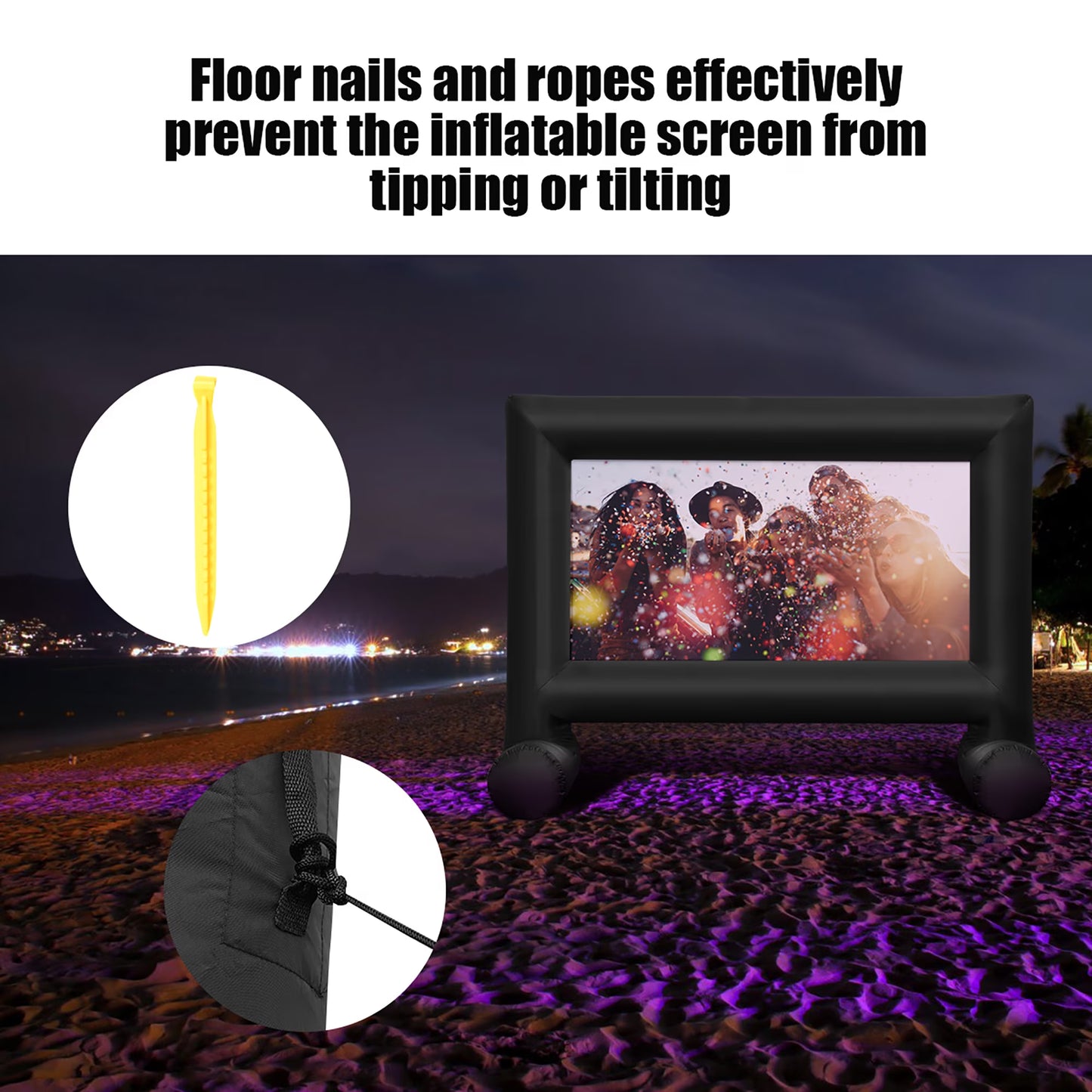 18FT Inflatable Projector Screen Projection Outdoor Home Theater W/ Blower