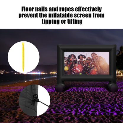 18FT Inflatable Projector Screen Projection Outdoor Home Theater W/ Blower