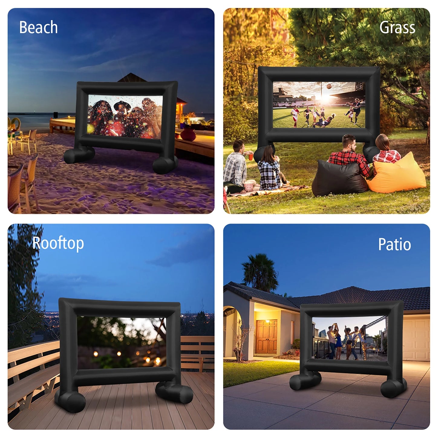 14FT Inflatable Projector Screen Projection Outdoor Home Theater W/ Blower