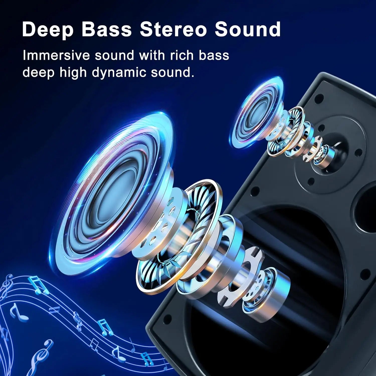 6.5 Inch 800W Outdoor Bluetooth Speakers Waterproof HD Digital Stereo Effect Wall Mounted Sound System for Patio 2 Pairs