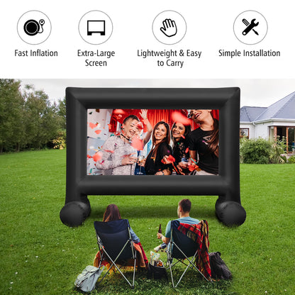 18FT Inflatable Projector Screen Projection Outdoor Home Theater W/ Blower