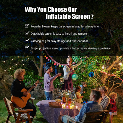 14FT Inflatable Projector Screen Projection Outdoor Home Theater W/ Blower